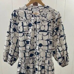 Apiece Apart NWT Piet Mini Shirt Dress Geometric Print